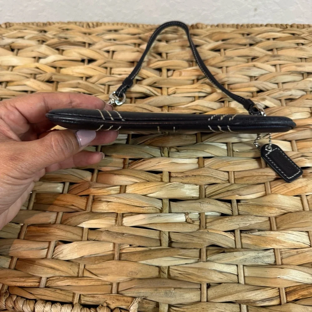 Coach Black Leather Coin/Wristlet Bag